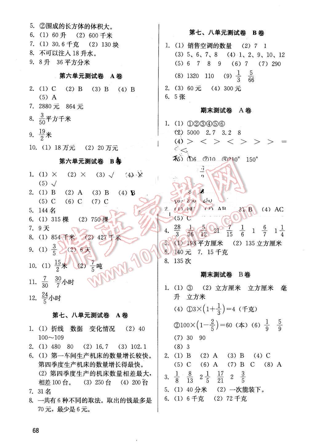 2015年基本功訓(xùn)練五年級數(shù)學(xué)下冊冀教版 第8頁