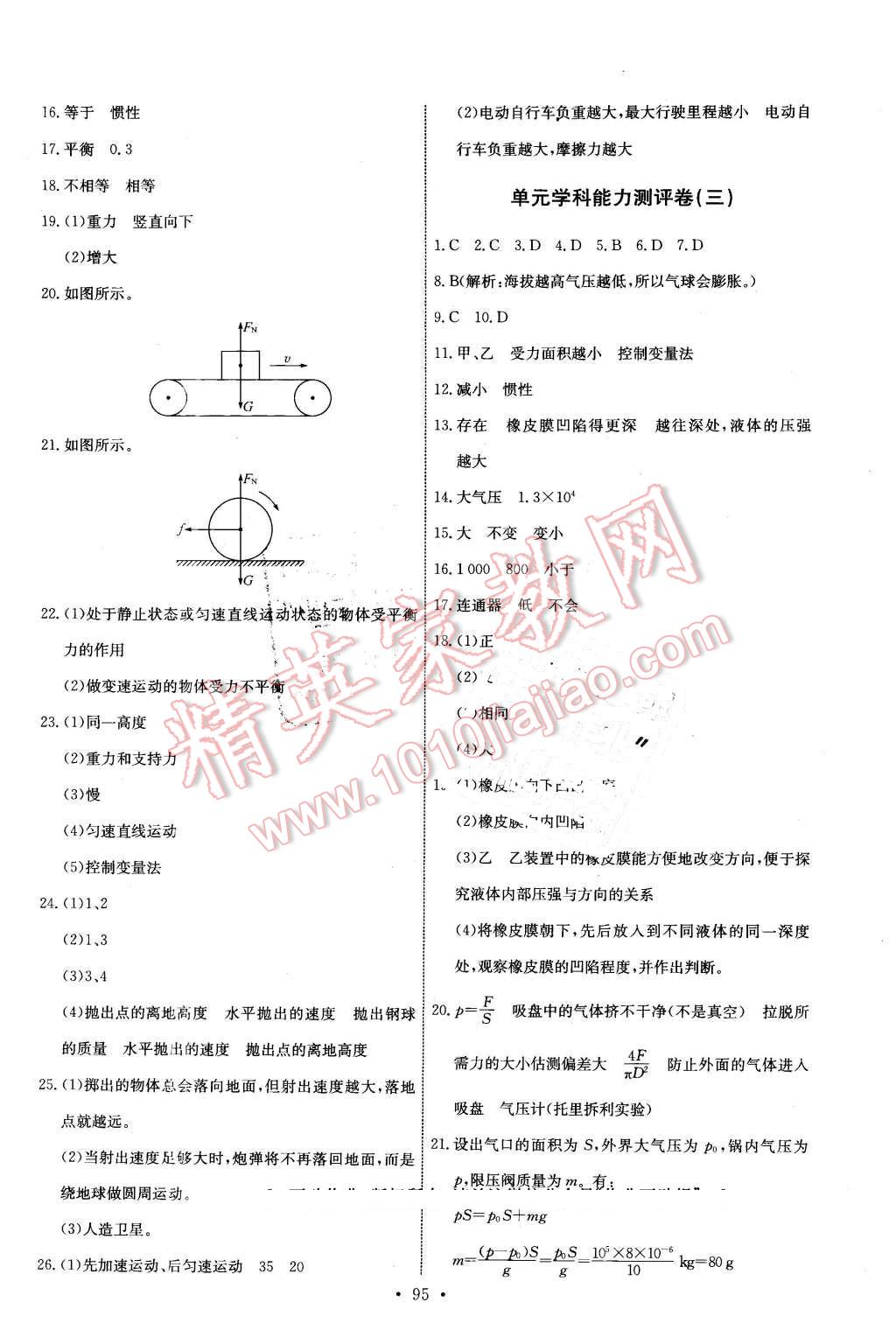 2016年能力培养与测试八年级物理下册教科版 第21页