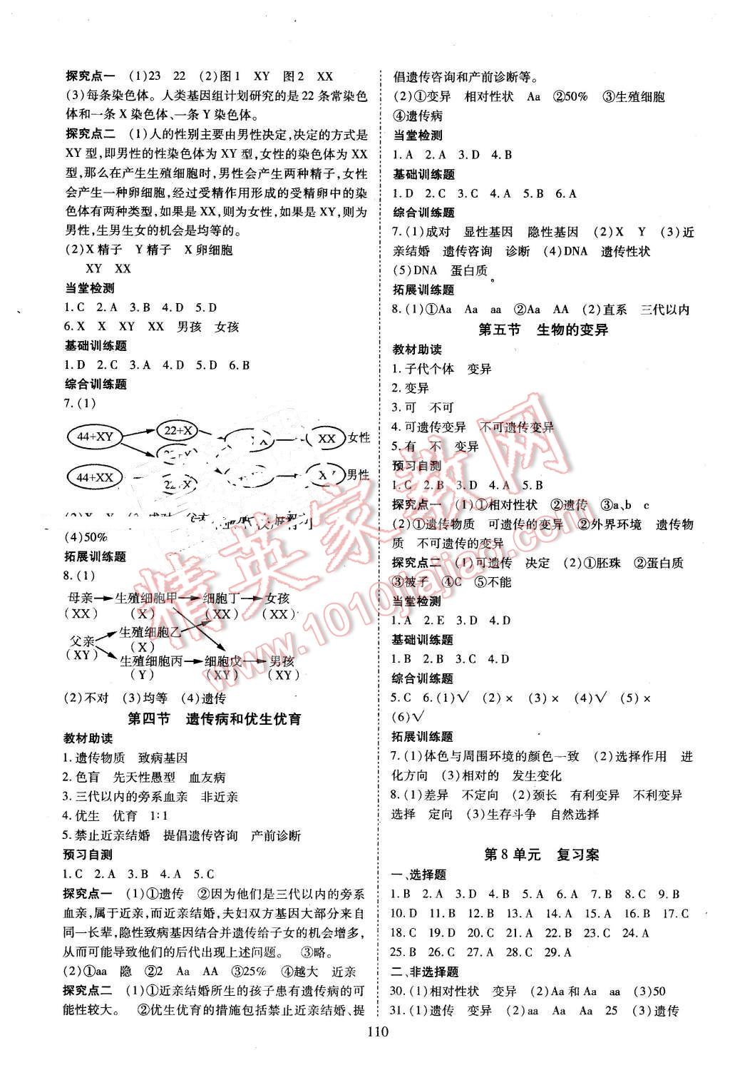 2016年资源与评价八年级生物下册苏教版 第4页