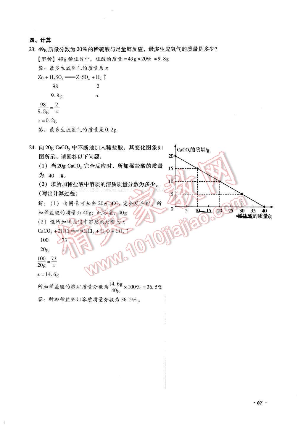 2016年復(fù)習(xí)指導(dǎo)手冊(cè)云南省初中學(xué)業(yè)水平考試化學(xué) 第67頁(yè)