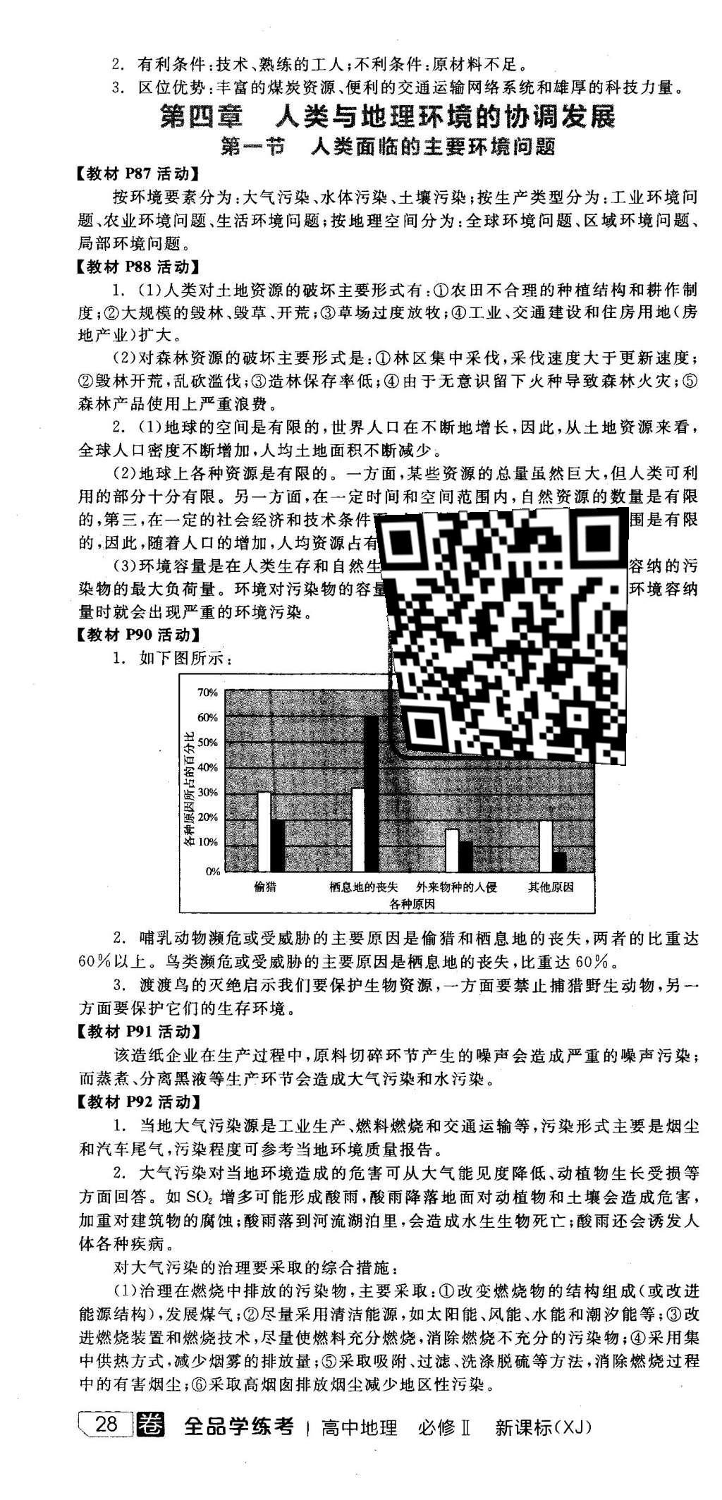 2016年全品學練考高中地理必修2湘教版 參考答案第60頁