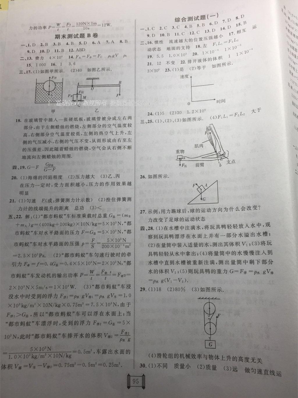 2015年海淀單元測試AB卷八年級物理下冊教科版 第15頁