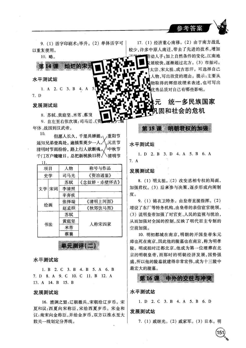 2016年新課堂同步學(xué)習(xí)與探究七年級歷史下冊人教版 參考答案第23頁