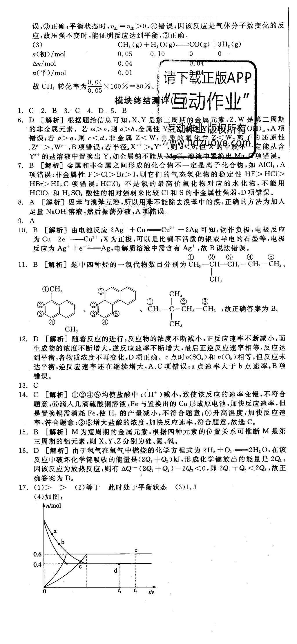 2016年全品學(xué)練考高中化學(xué)必修2人教版 測(cè)評(píng)卷答案第45頁