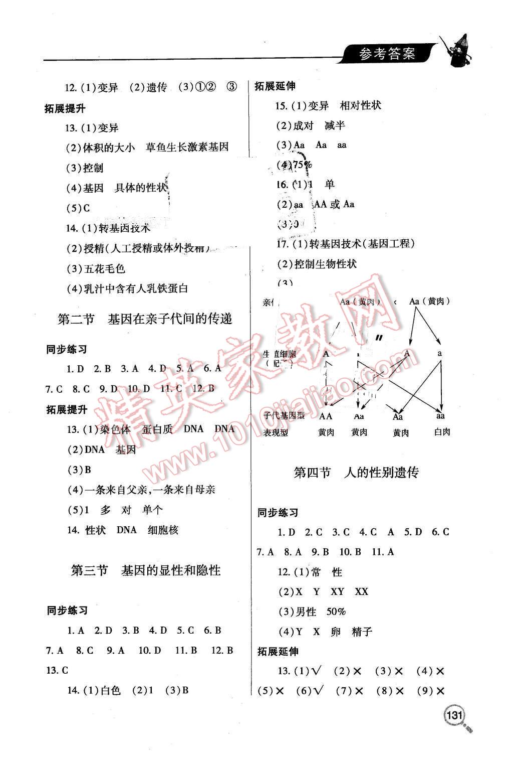 2016年新课堂同步学习与探究八年级生物下册人教版 第3页