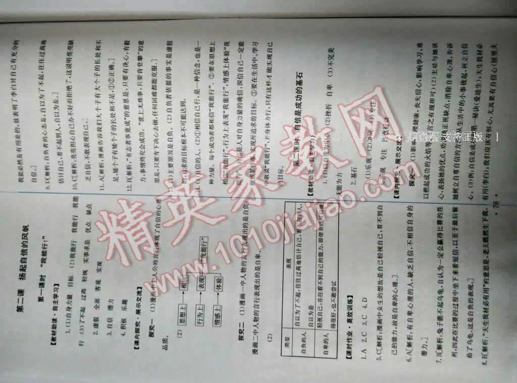 2016年能力培養(yǎng)與測試七年級思想品德下冊人教版 第82頁