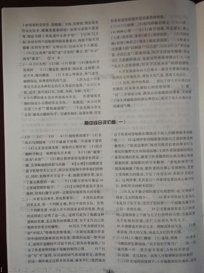 2014年基礎(chǔ)訓(xùn)練八年級語文下冊人教版 第165頁