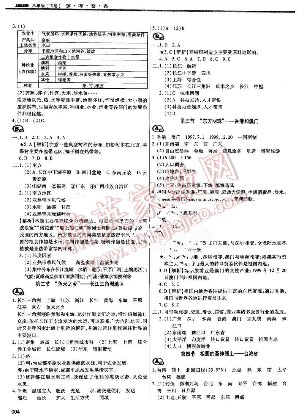 2016年學(xué)習(xí)質(zhì)量監(jiān)測八年級地理下冊人教版 第4頁