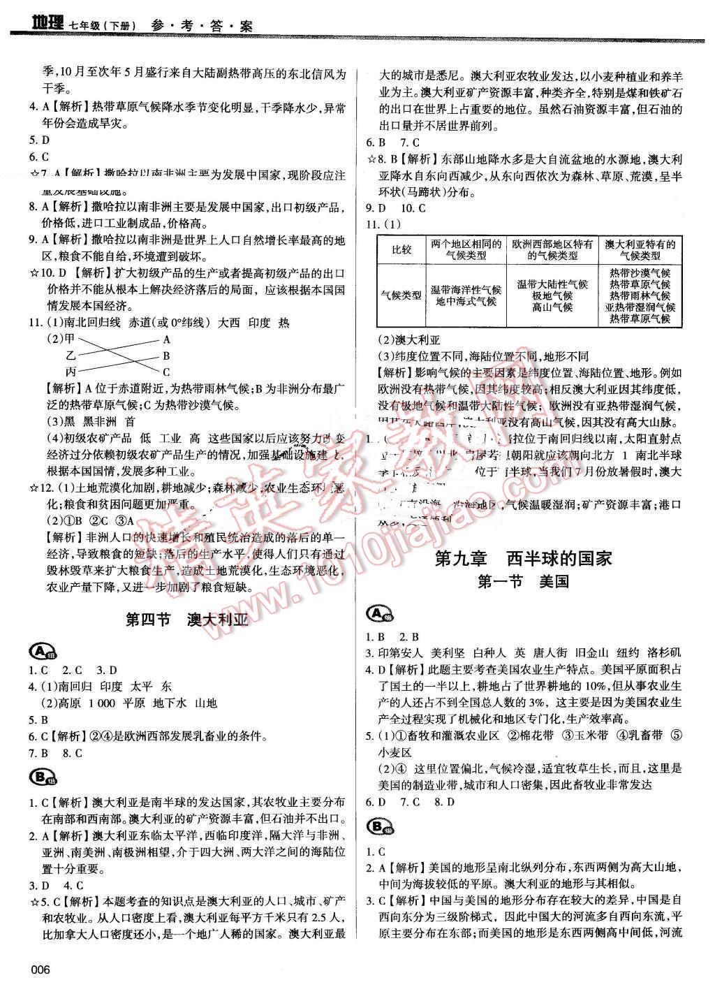 2016年學(xué)習(xí)質(zhì)量監(jiān)測(cè)七年級(jí)地理下冊(cè)人教版 第6頁(yè)