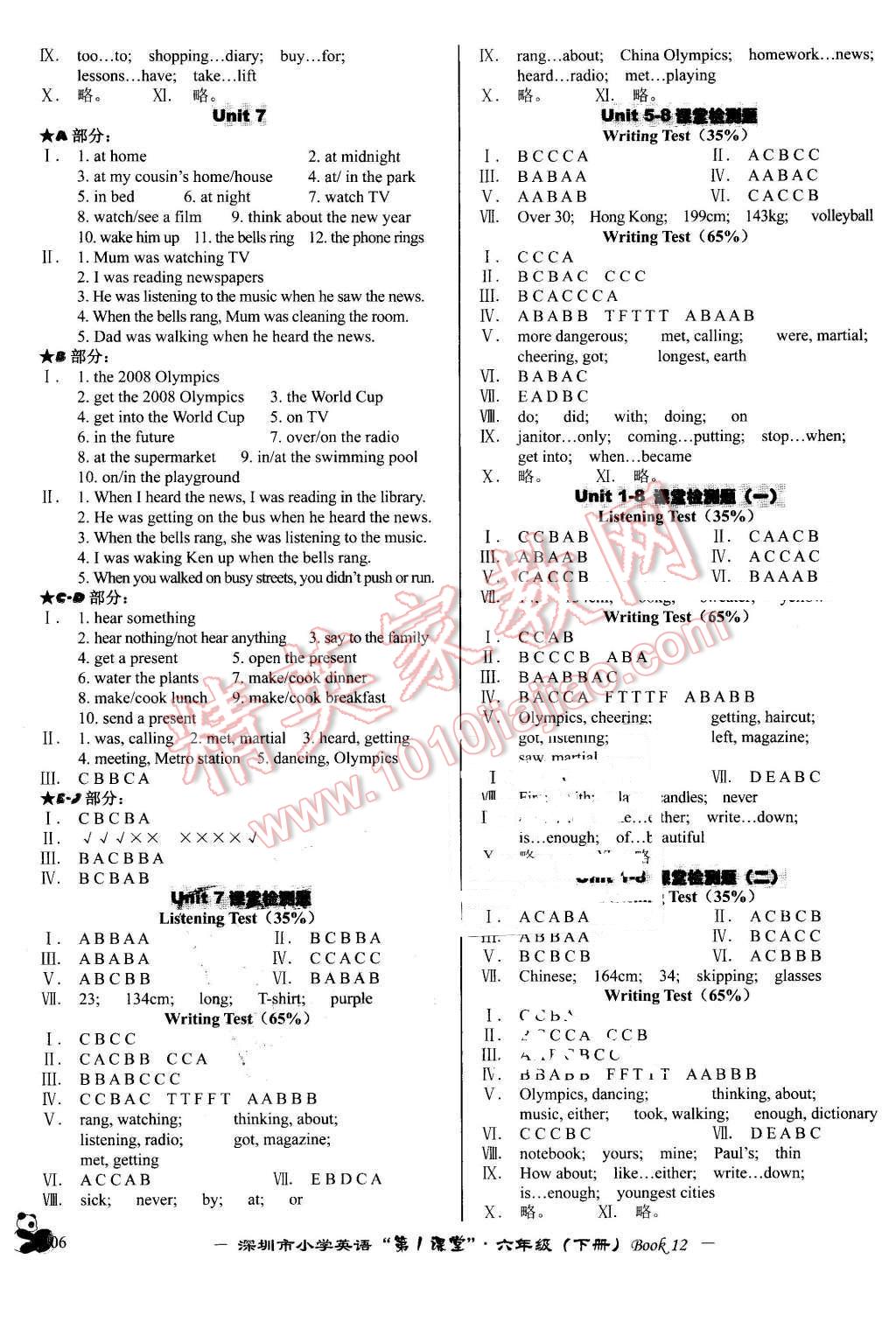 2016年深圳市小學(xué)英語(yǔ)第1課堂六年級(jí)英語(yǔ)下冊(cè)滬教版 第4頁(yè)