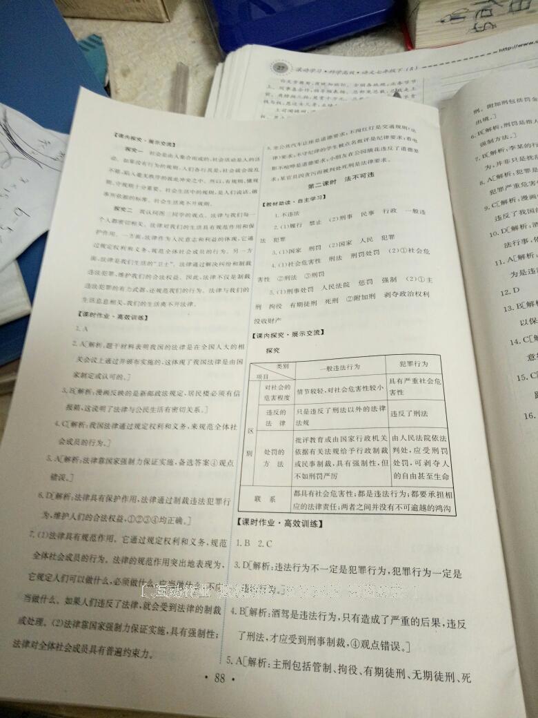 2016年能力培養(yǎng)與測試七年級思想品德下冊人教版 第43頁