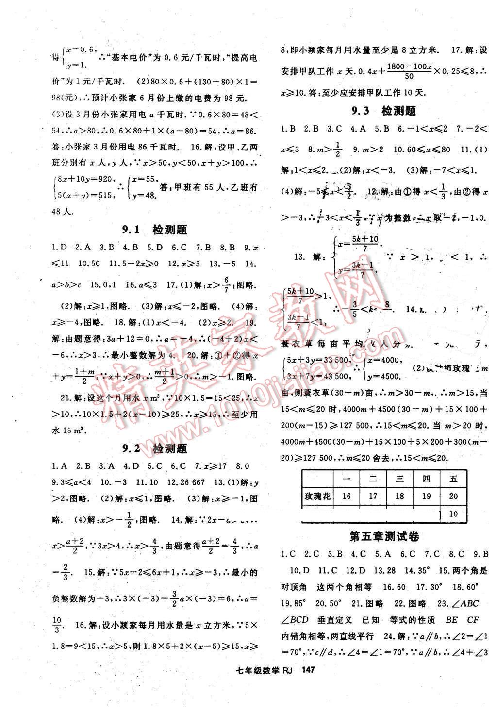 2016年名师大课堂七年级数学下册人教版 第15页