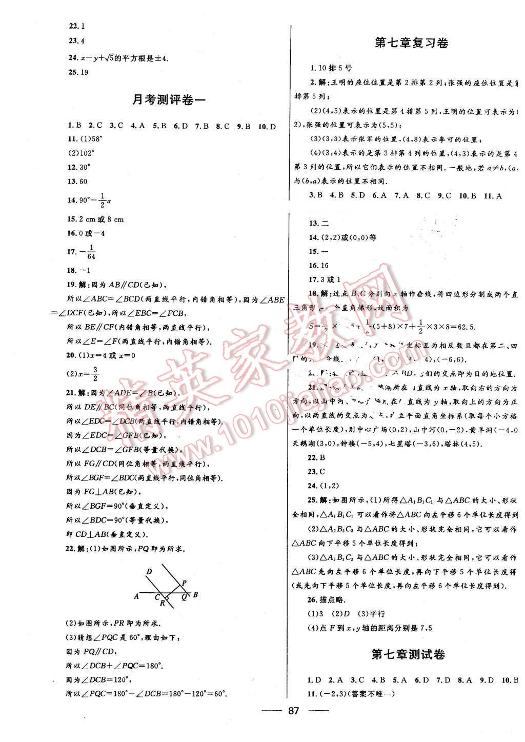 2016年奪冠百分百初中優(yōu)化測(cè)試卷七年級(jí)數(shù)學(xué)下冊(cè)人教版 第3頁(yè)