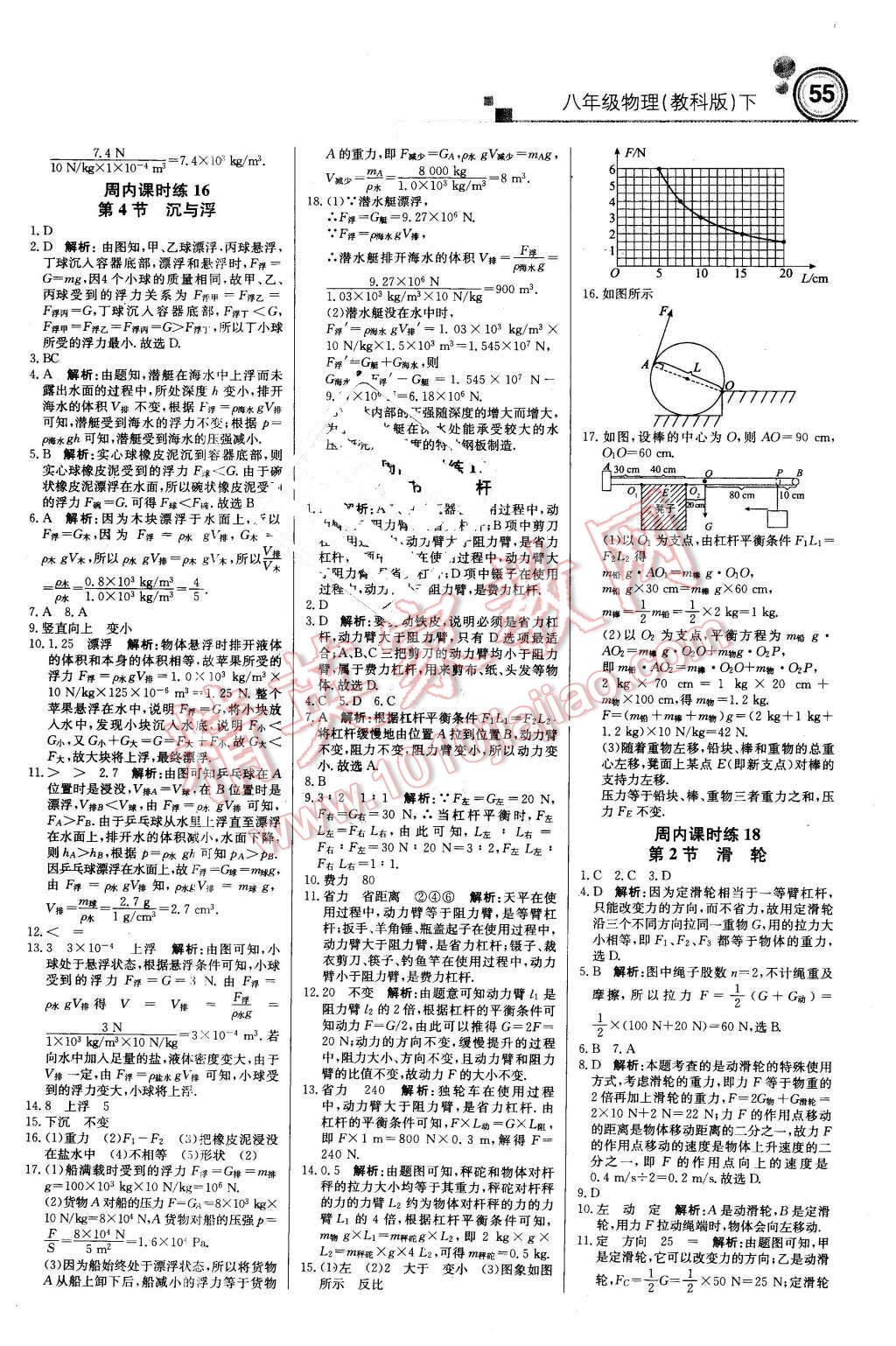 2016年轻巧夺冠周测月考直通中考八年级物理下册教科版 第7页