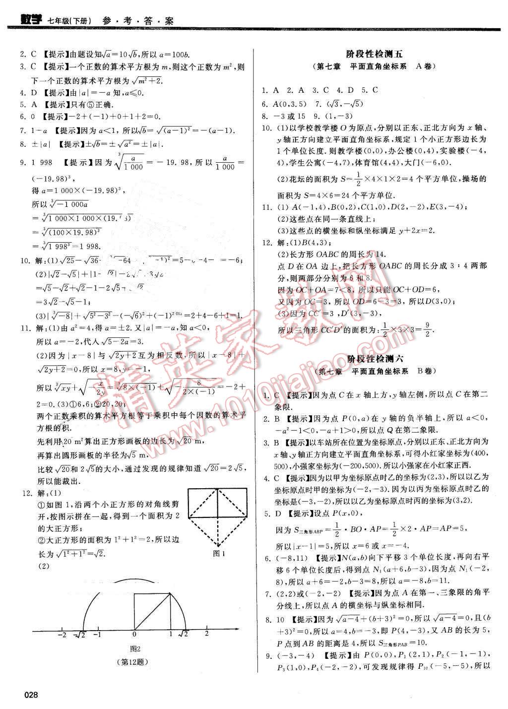 2016年学习质量监测七年级数学下册人教版 第28页