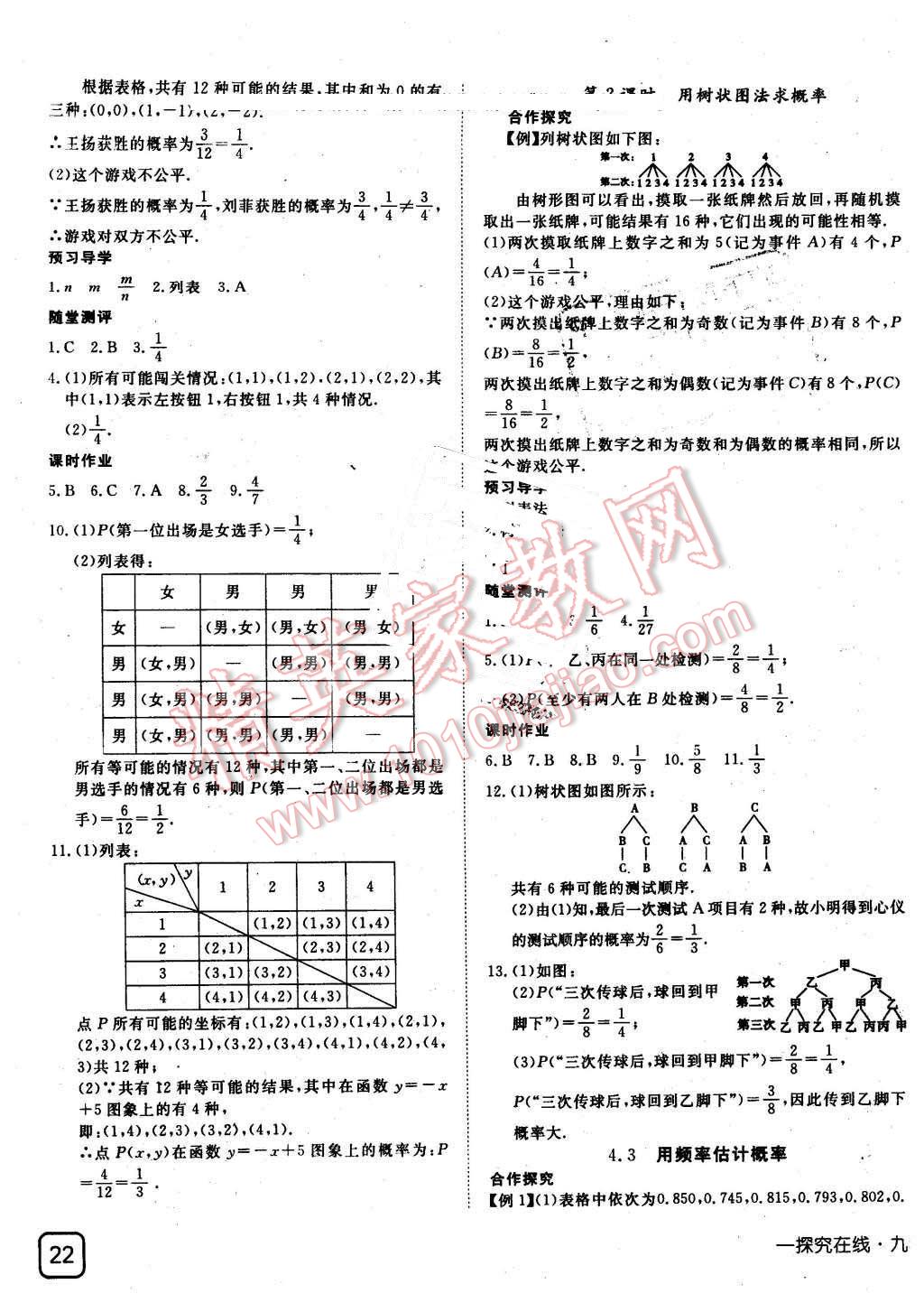 2016年探究在線高效課堂九年級(jí)數(shù)學(xué)下冊(cè)湘教版 第19頁(yè)