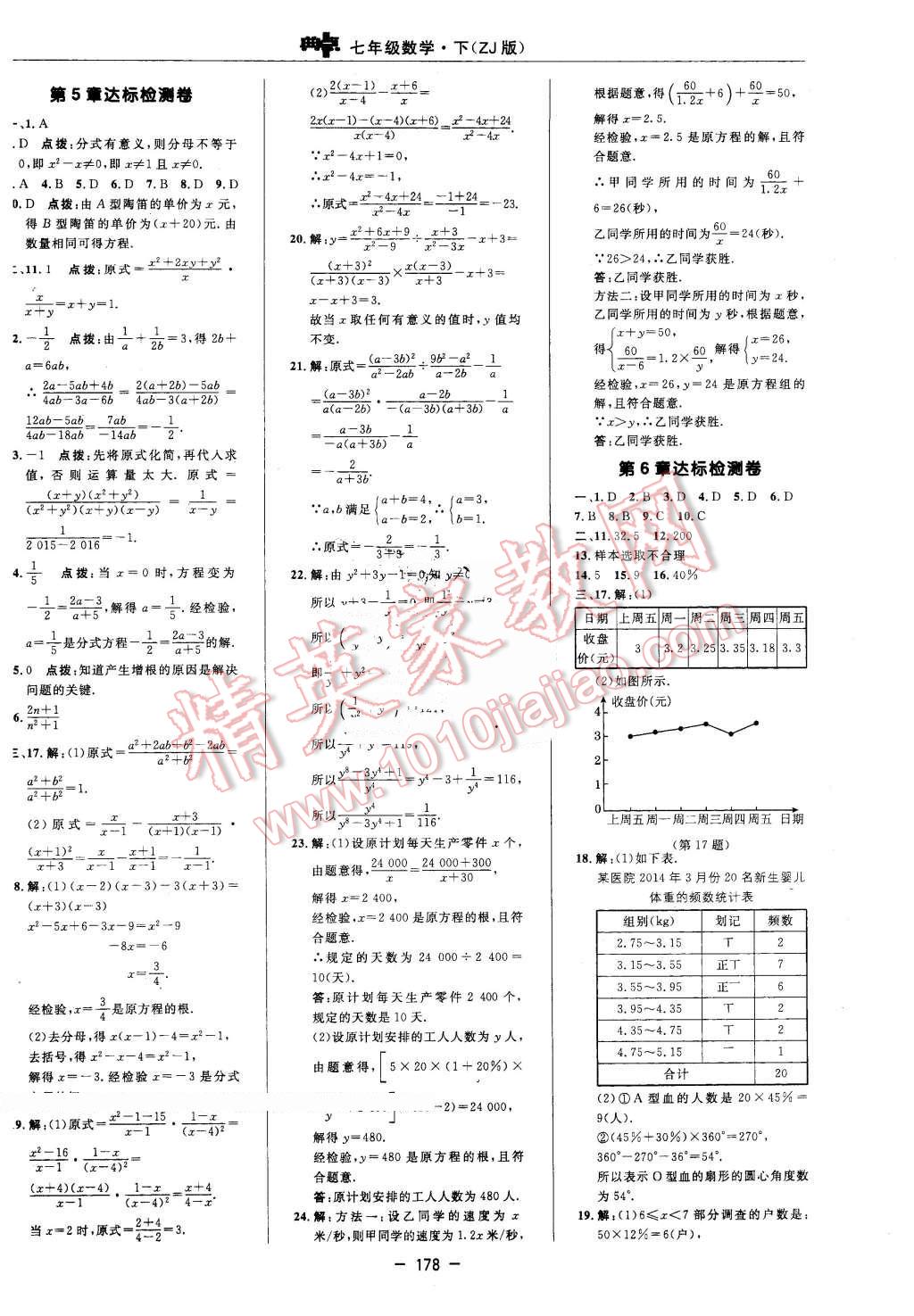 2016年综合应用创新题典中点七年级数学下册浙教版 第4页