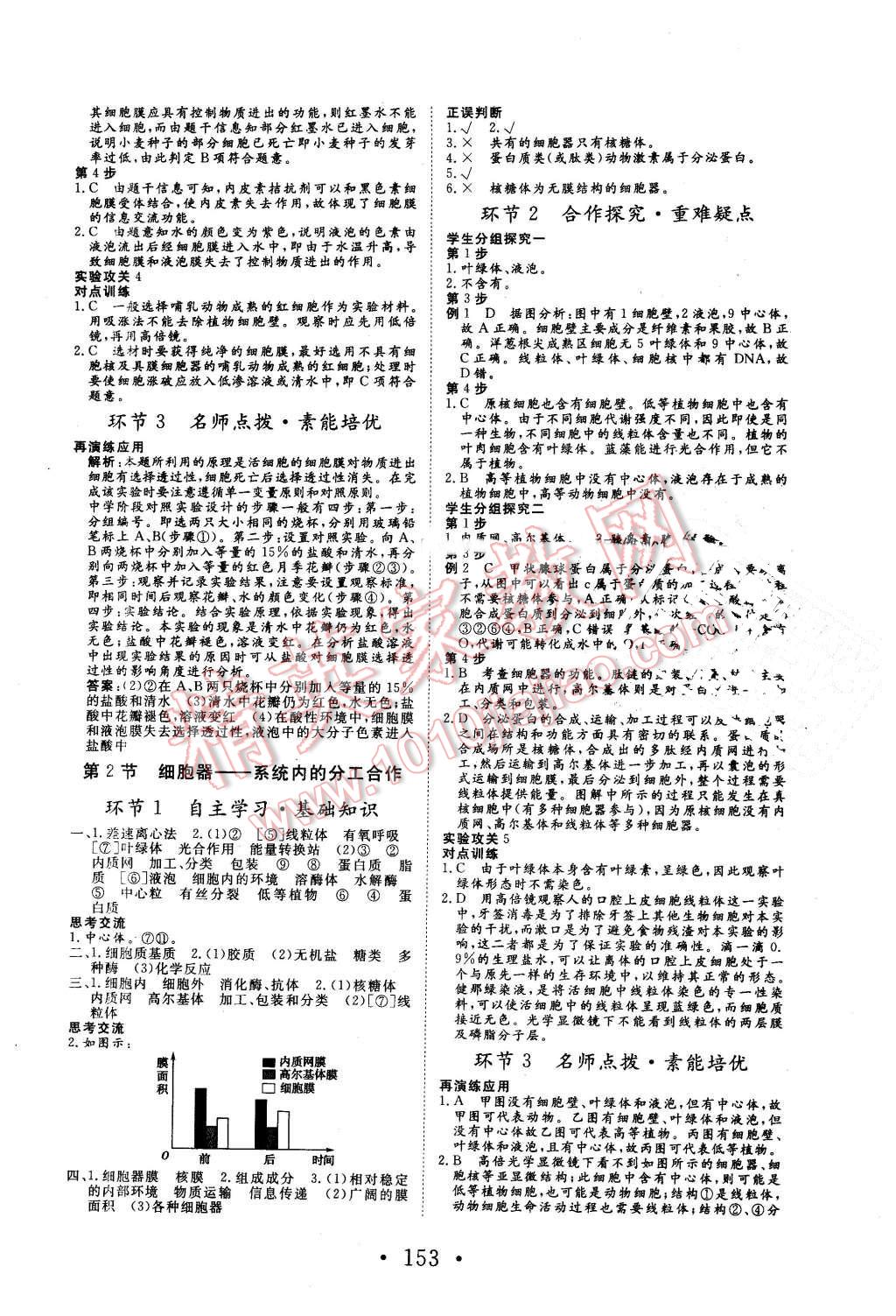 2016年高中新課標(biāo)學(xué)業(yè)質(zhì)量模塊測(cè)評(píng)生物必修1人教版 第5頁