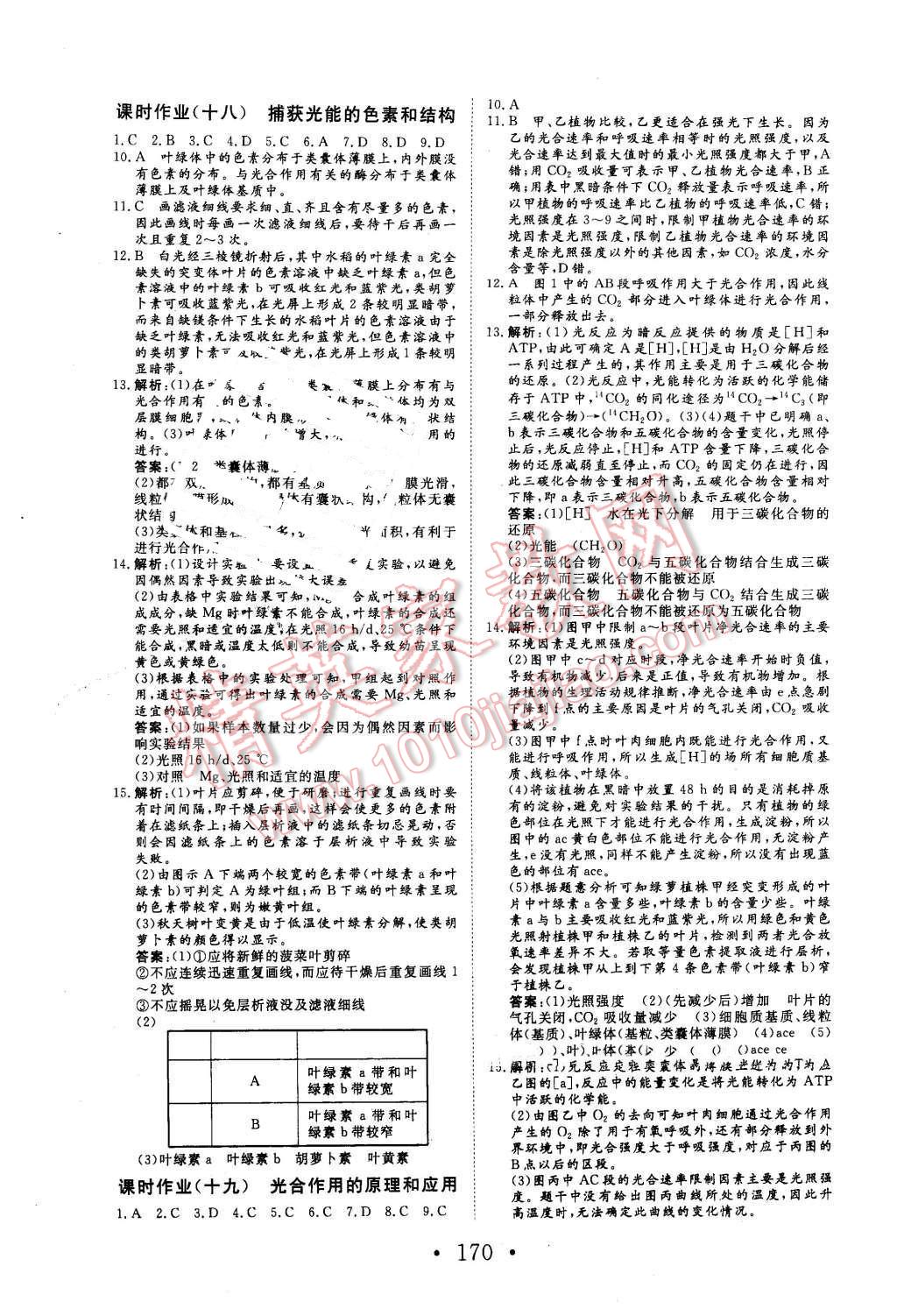 2016年高中新課標(biāo)學(xué)業(yè)質(zhì)量模塊測(cè)評(píng)生物必修1人教版 第22頁(yè)