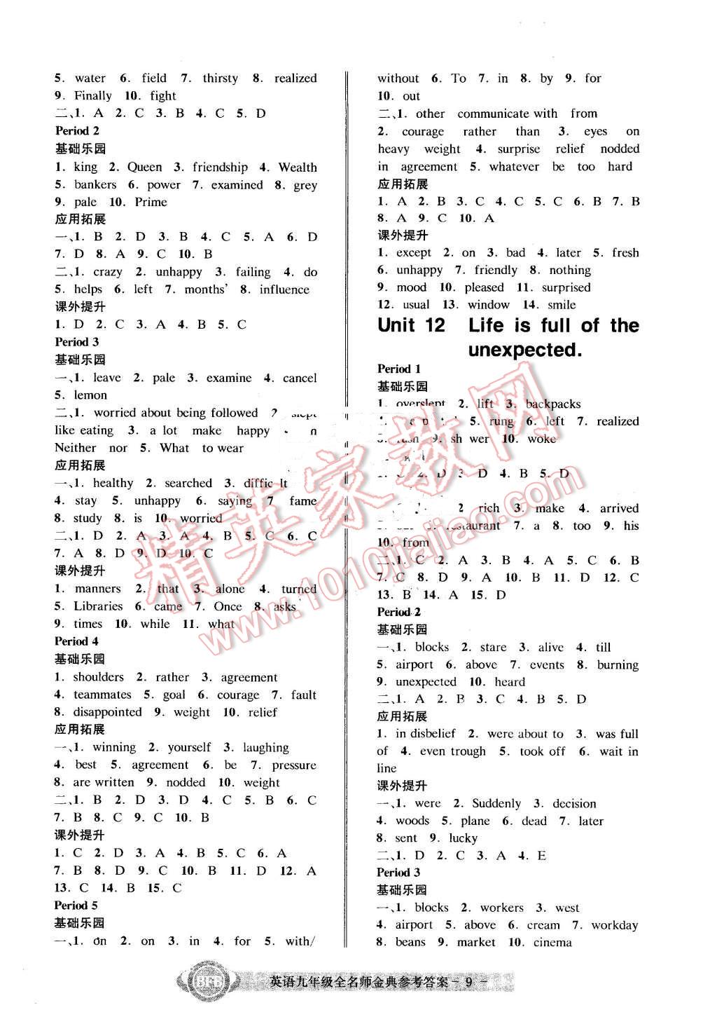 2015年名師金典BFB初中課時(shí)優(yōu)化九年級(jí)英語全一冊(cè)人教新目標(biāo)版 第9頁