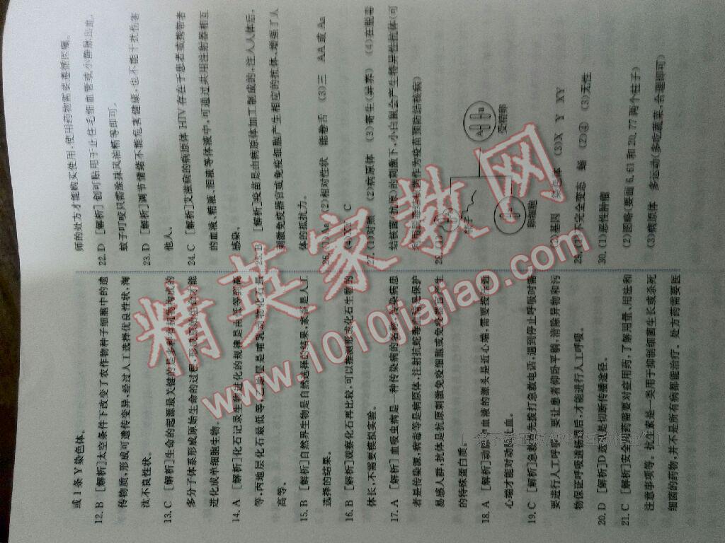 2015年能力培養(yǎng)與測試八年級(jí)生物學(xué)下冊(cè)人教版 第18頁