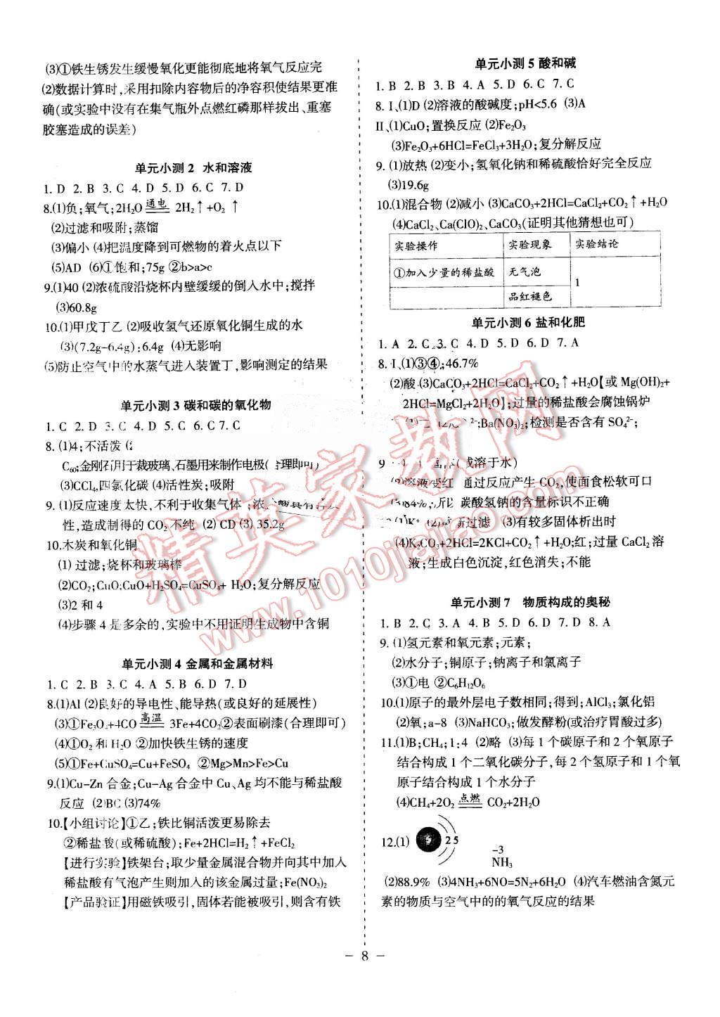 2016年蓉城课堂给力A加九年级化学中考版 第8页