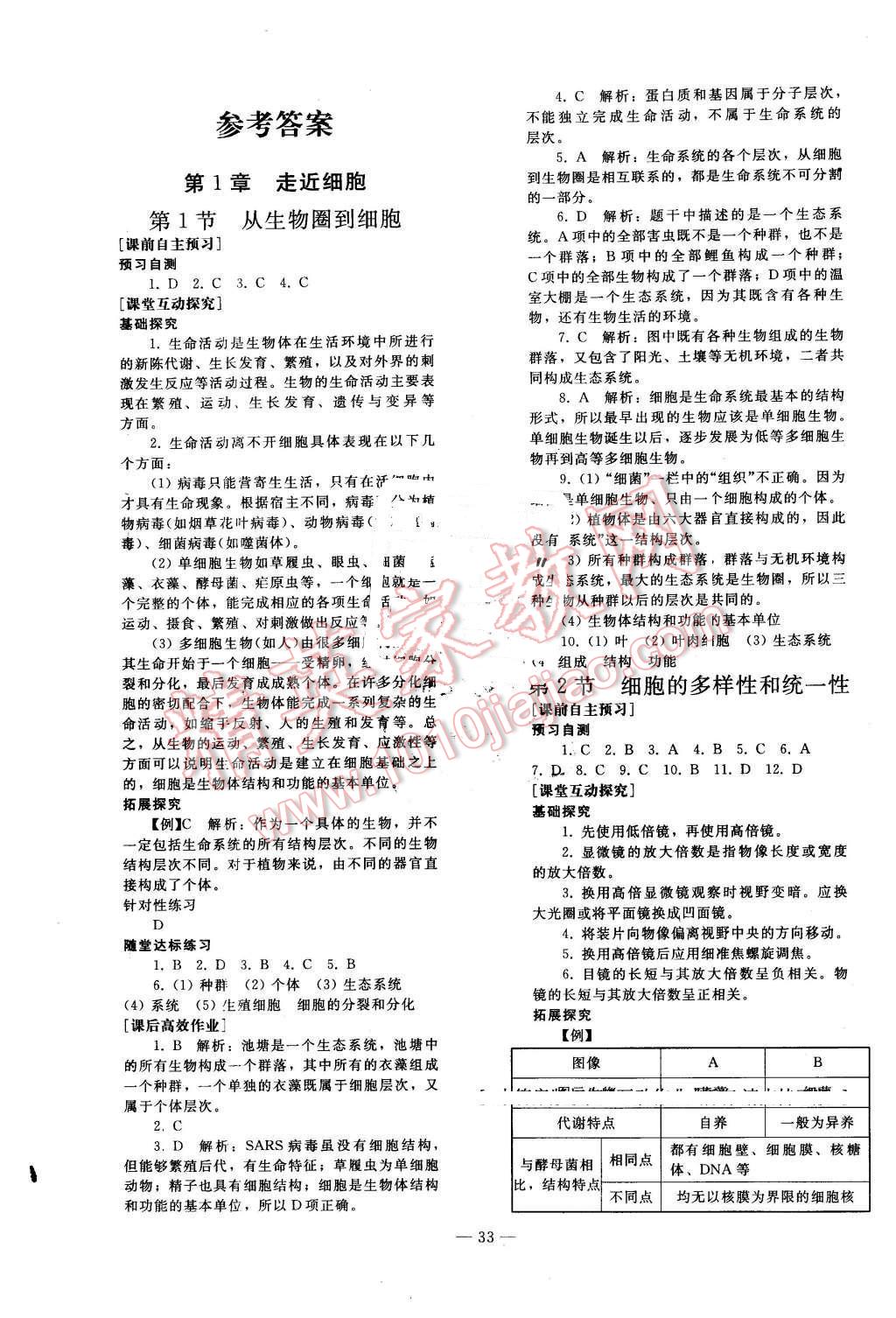 2015年優(yōu)化學(xué)案生物必修1人教版 第1頁