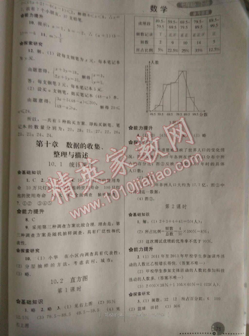 2015年同步练习册七年级数学下册人教版人民教育出版社 第48页