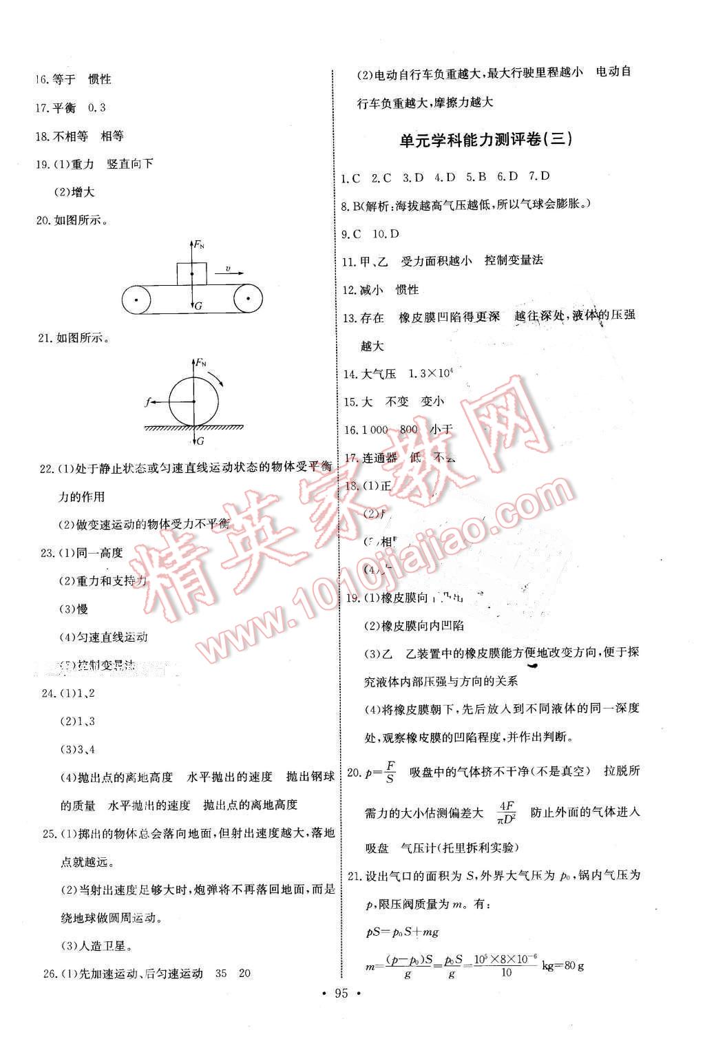 2016年能力培養(yǎng)與測(cè)試八年級(jí)物理下冊(cè)教科版 第21頁