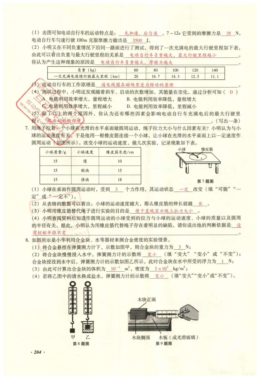 2016年復(fù)習(xí)指導(dǎo)手冊云南省初中學(xué)業(yè)水平考試物理 實(shí)驗(yàn)部分第195頁