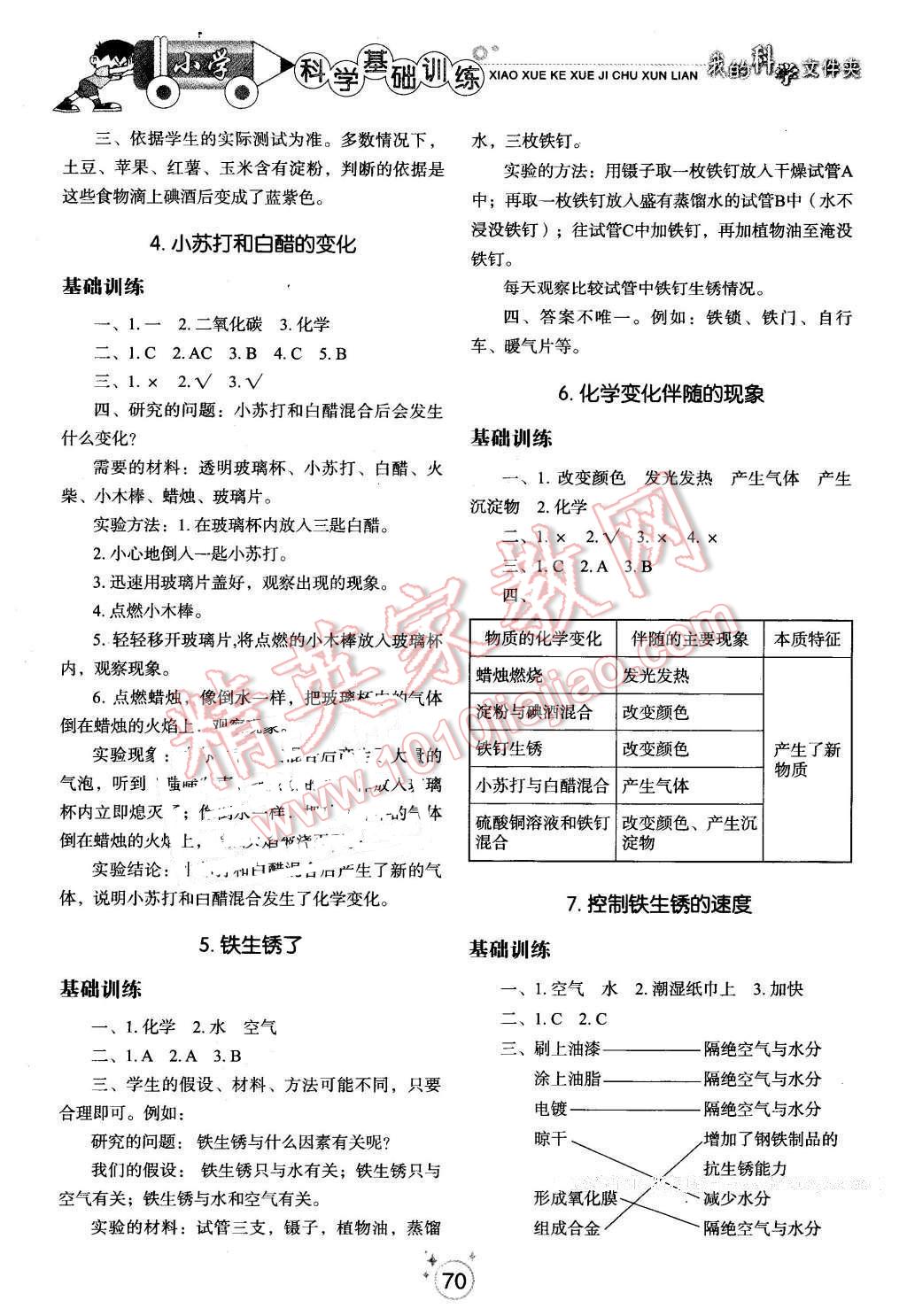 2016年小學基礎訓練六年級科學下冊教科版山東教育出版社 第3頁