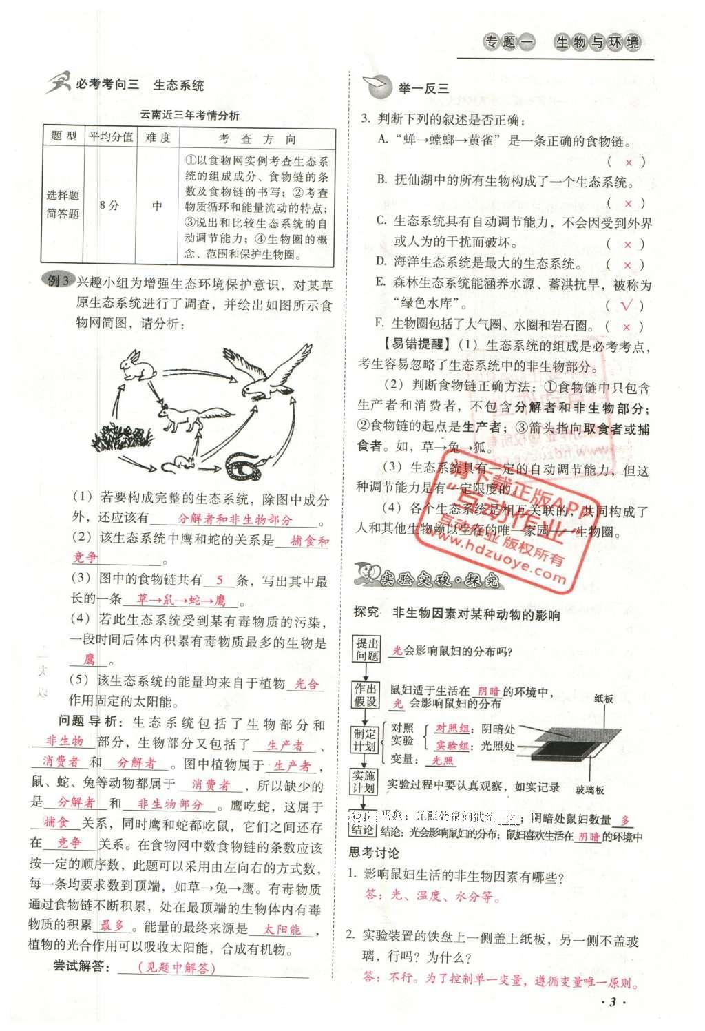 2016年云南中考本土攻略精準(zhǔn)復(fù)習(xí)方案生物 專題一 生物與環(huán)境第27頁