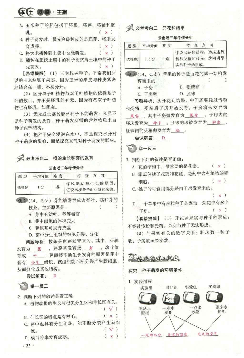 2016年云南中考本土攻略精準(zhǔn)復(fù)習(xí)方案生物 專題三 生物圈中的綠色植物第46頁