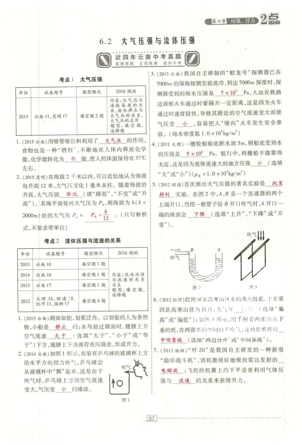 2016年2點(diǎn)備考案物理 第六章 壓強(qiáng)、浮力第135頁