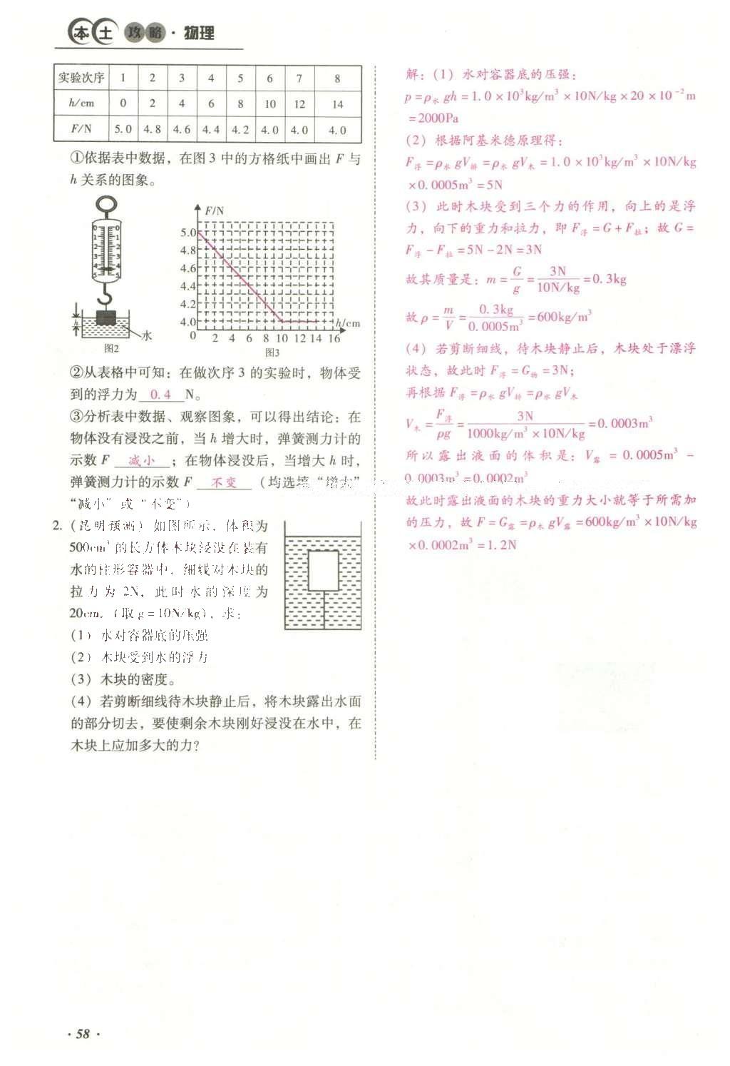 2016年云南中考本土攻略精准复习方案九年级物理 精讲本（第1-10章）第152页