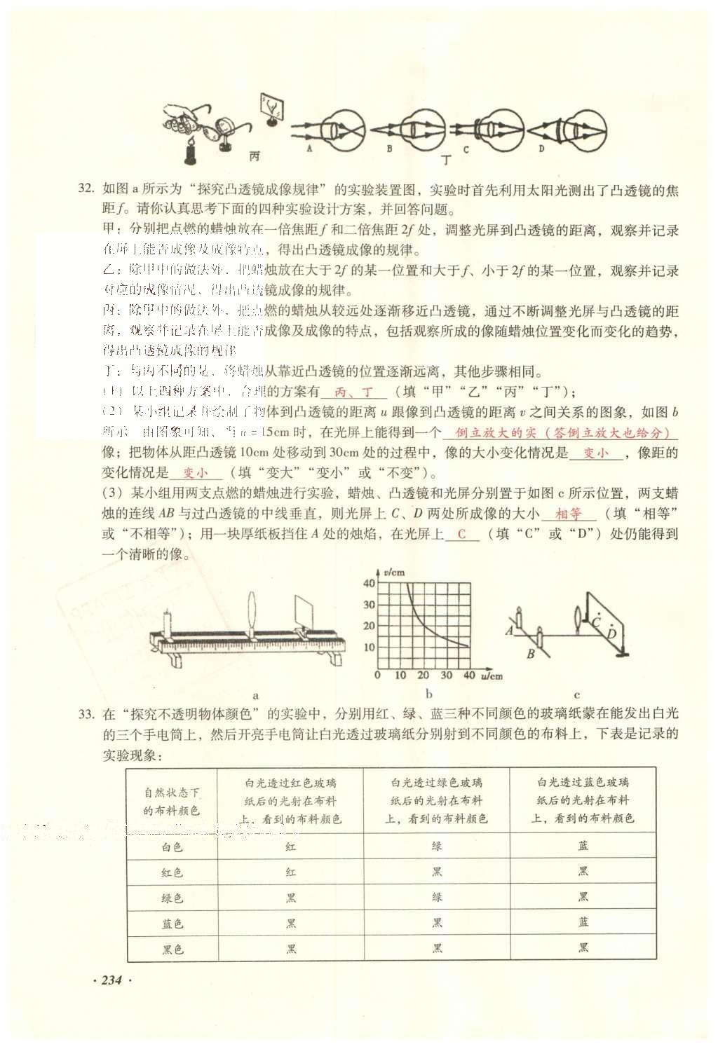 2016年復(fù)習(xí)指導(dǎo)手冊云南省初中學(xué)業(yè)水平考試物理 實(shí)驗(yàn)部分第225頁