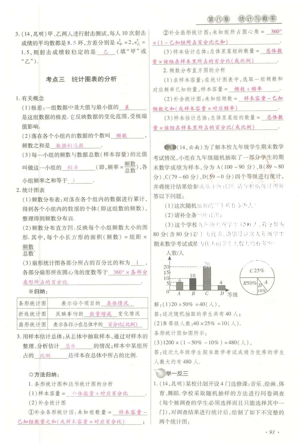 2016年云南中考本土攻略精准复习方案数学 精讲本第5-8章第205页