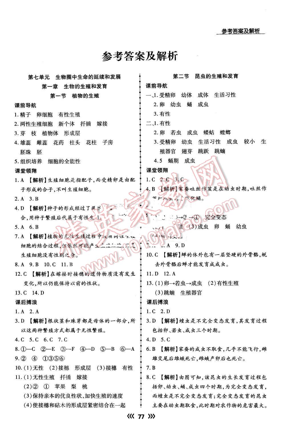 2016年学升同步练测八年级生物下册人教版 第1页