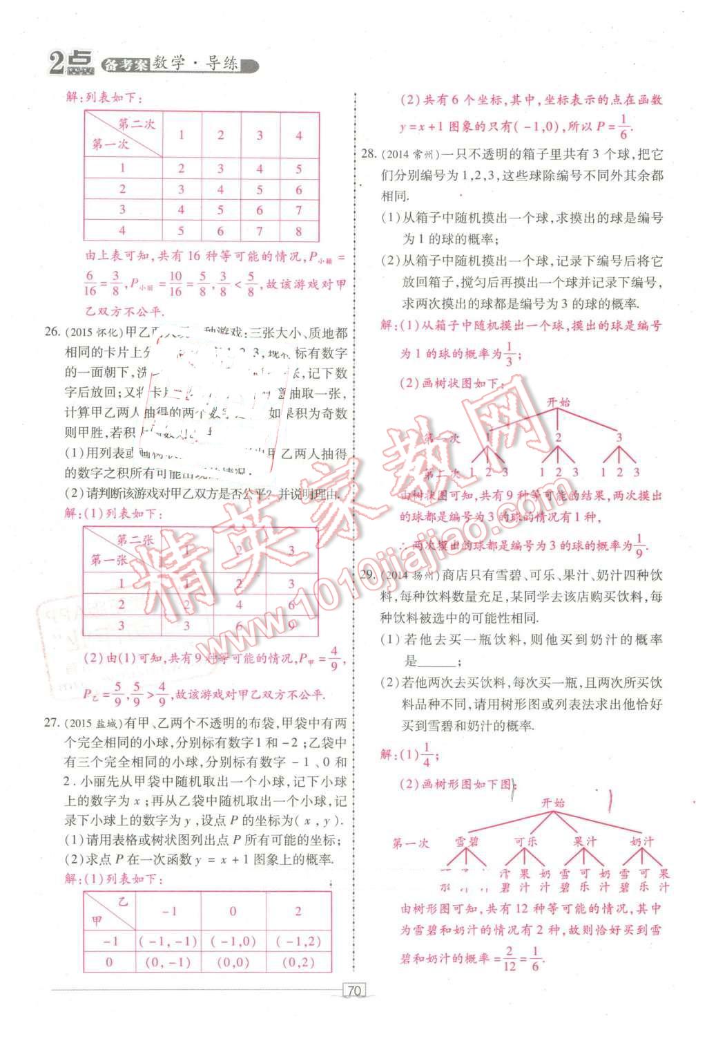 2016年2點(diǎn)備考案數(shù)學(xué) 第70頁