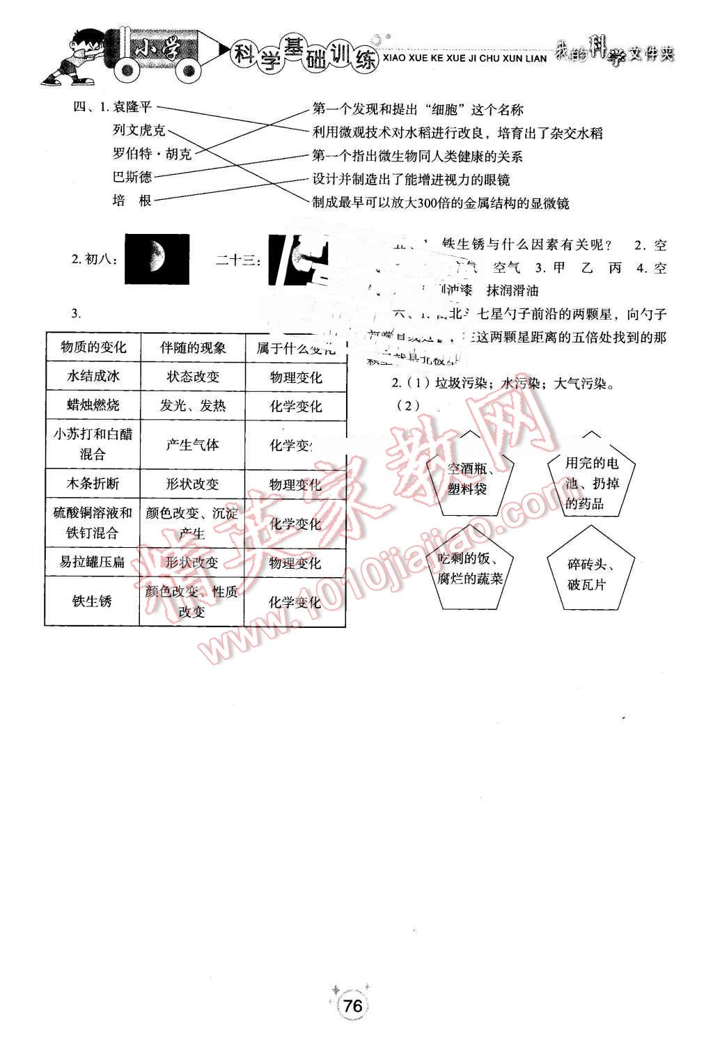 2016年小學(xué)基礎(chǔ)訓(xùn)練六年級(jí)科學(xué)下冊(cè)教科版山東教育出版社 第9頁(yè)