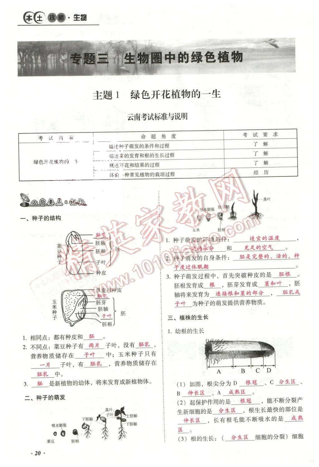 2016年云南中考本土攻略精準(zhǔn)復(fù)習(xí)方案生物 專題三 生物圈中的綠色植物第44頁(yè)