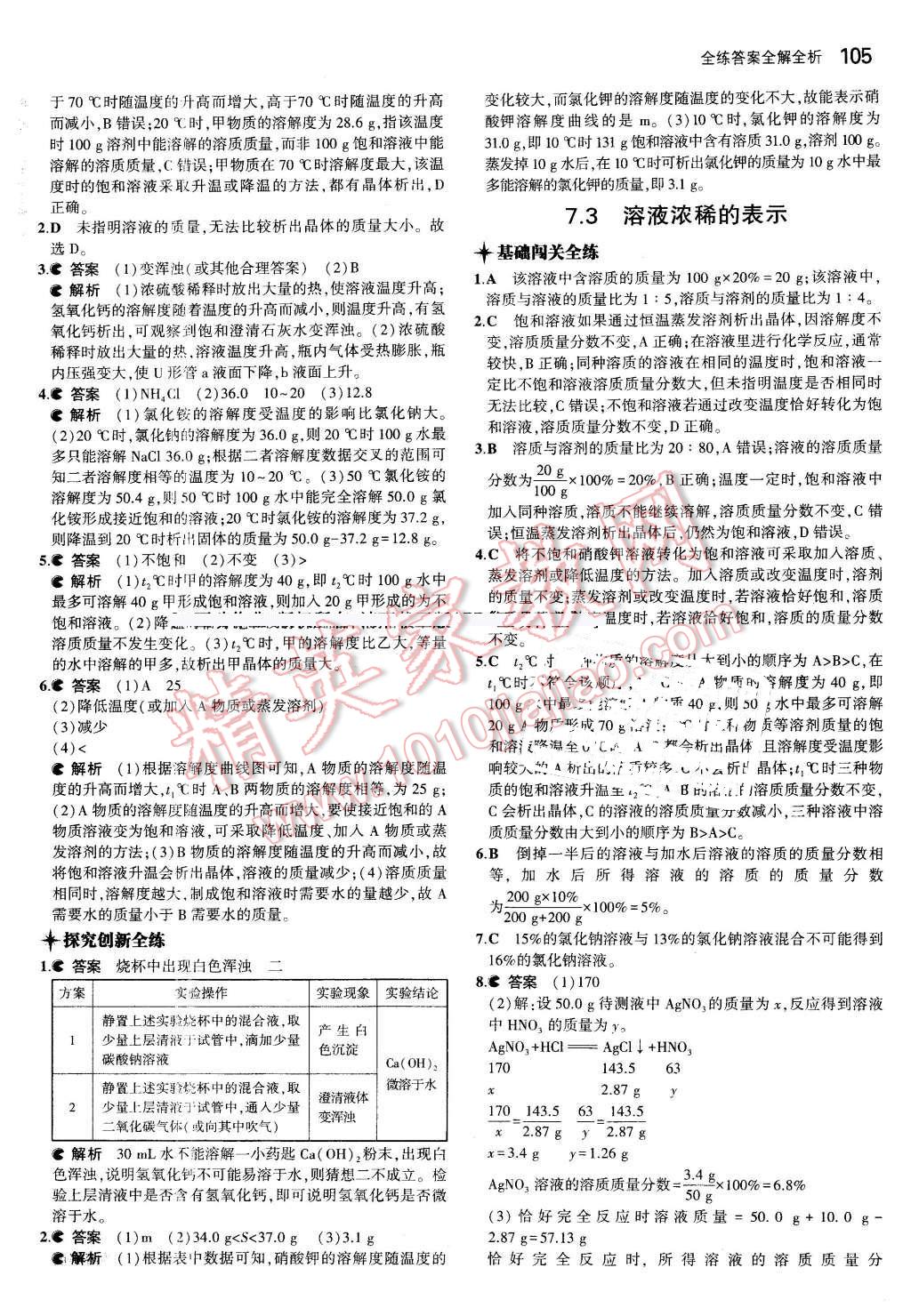 2016年5年中考3年模拟初中化学九年级下册科粤版 第9页