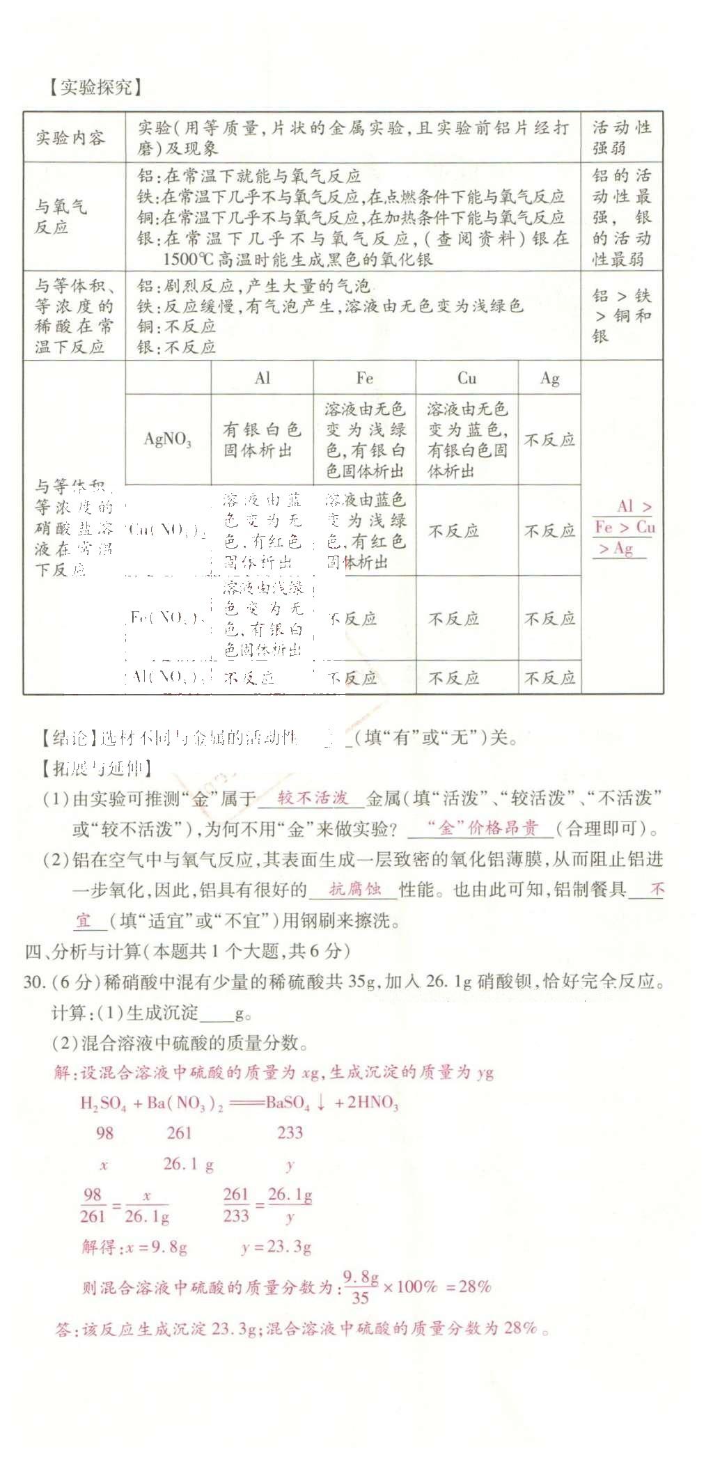 2016年2点备考案化学 学业水平模拟试卷答案第48页