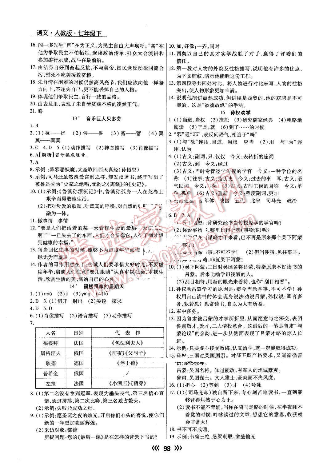 2016年學(xué)升同步練測七年級語文下冊人教版 第6頁