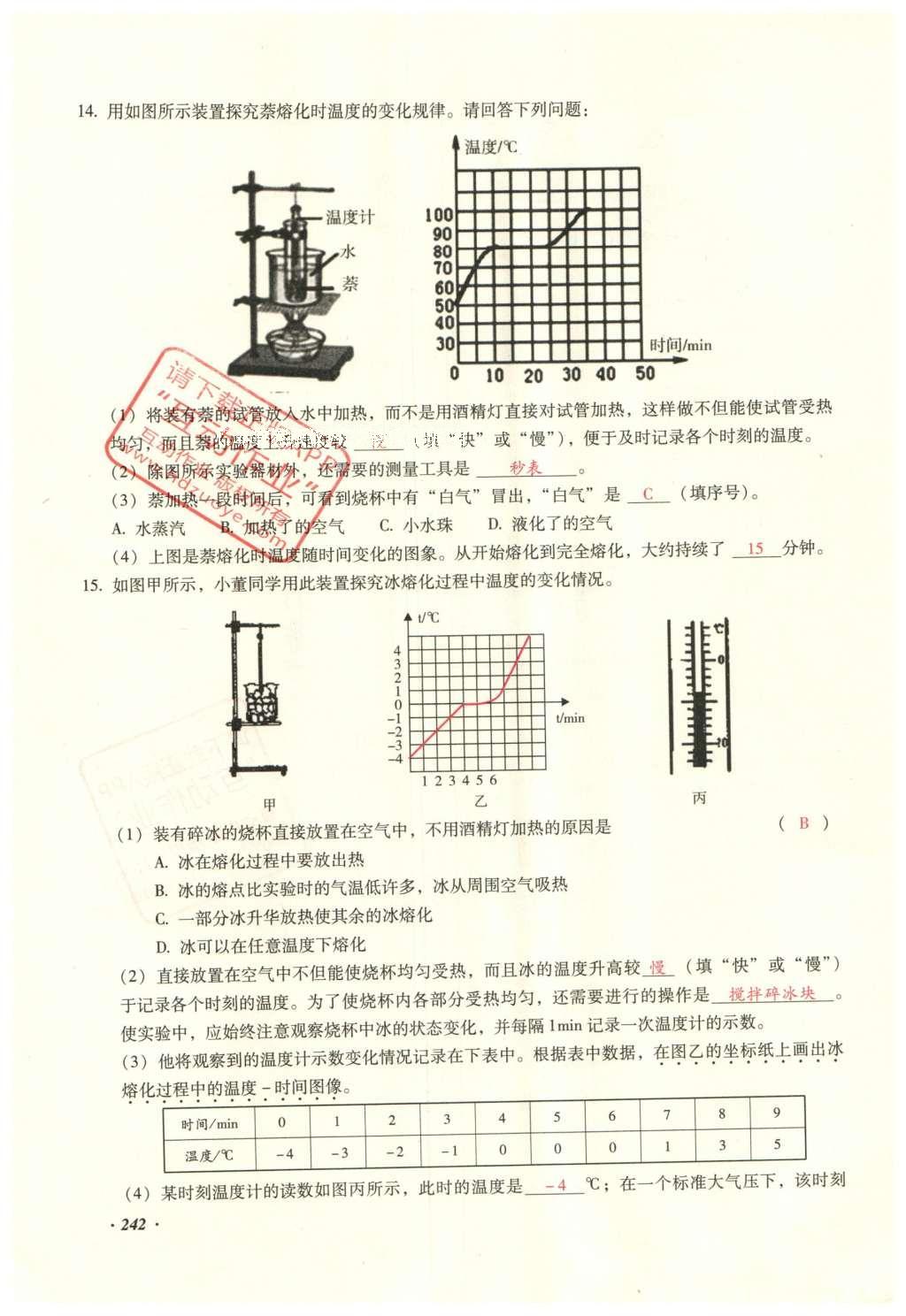 2016年復(fù)習(xí)指導(dǎo)手冊(cè)云南省初中學(xué)業(yè)水平考試物理 實(shí)驗(yàn)部分第233頁(yè)