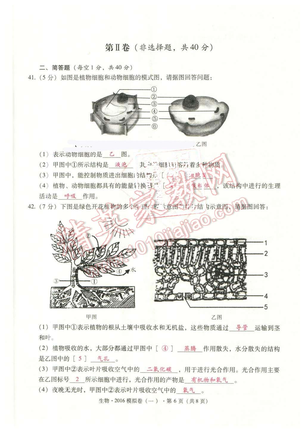 2016年云南中考本土攻略精准复习方案生物 第6页