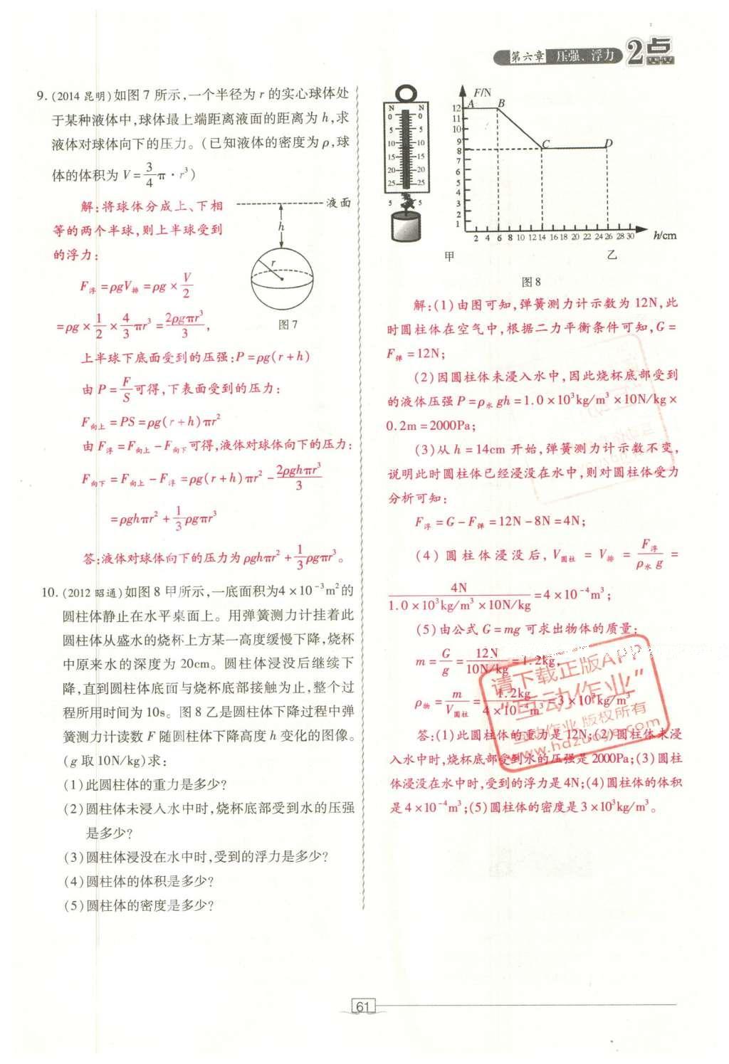 2016年2點(diǎn)備考案物理 第六章 壓強(qiáng)、浮力第139頁