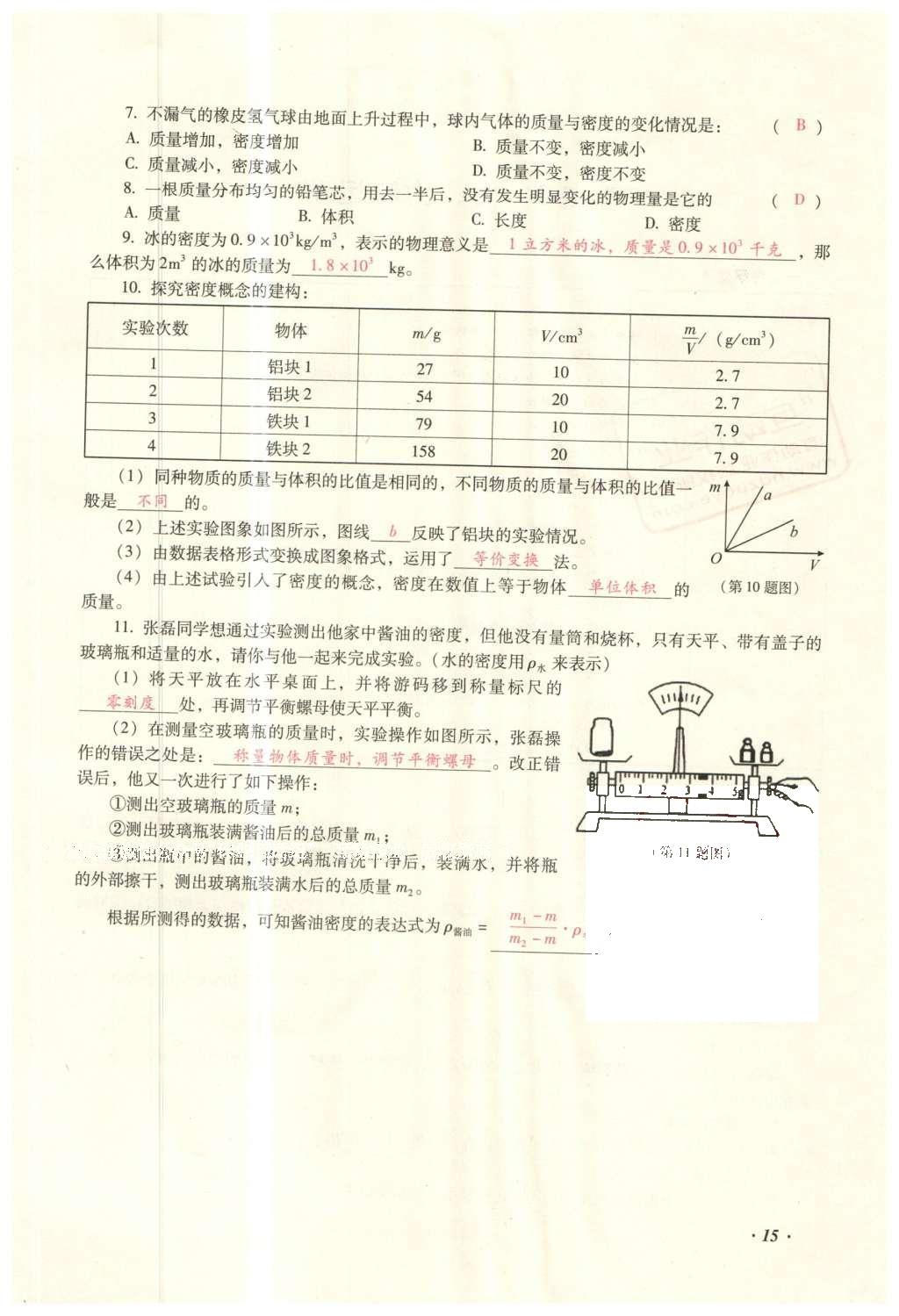 2016年复习指导手册云南省初中学业水平考试物理 力学部分考点（1-4）第82页