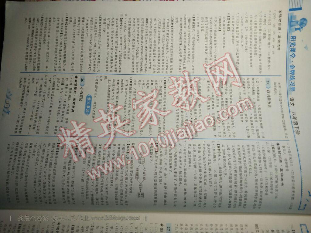 2016年陽(yáng)光課堂金牌練習(xí)冊(cè)八年級(jí)語(yǔ)文下冊(cè)人教版 第58頁(yè)