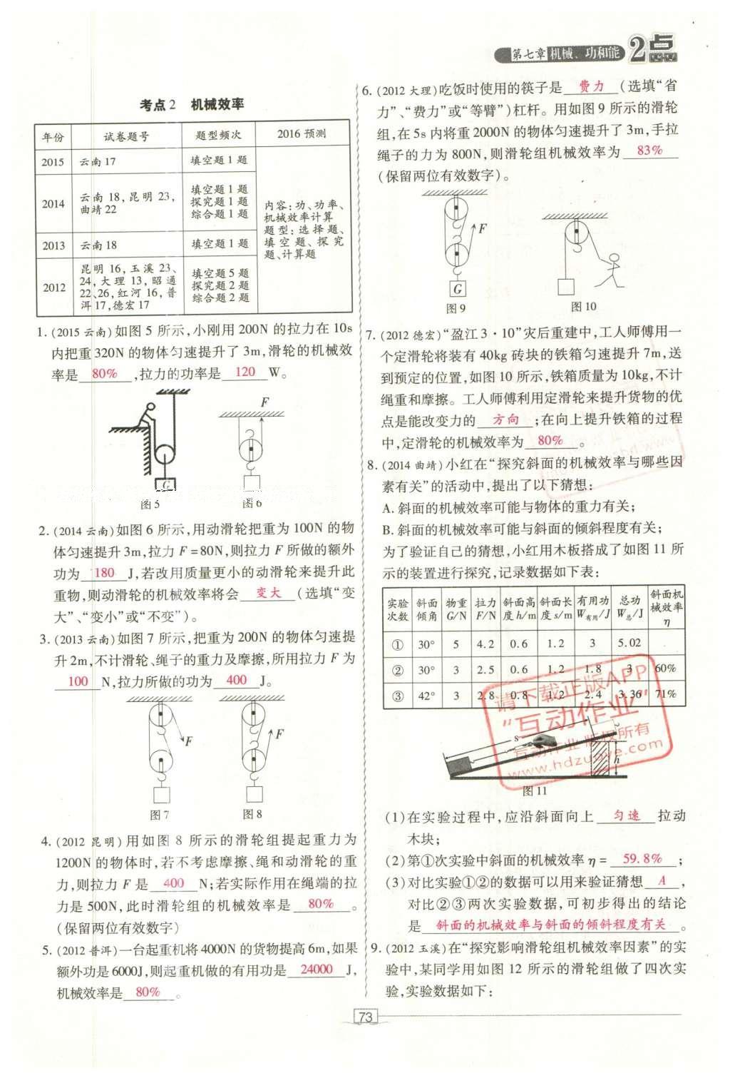 2016年2點(diǎn)備考案物理 第七章 機(jī)械、功和能第151頁